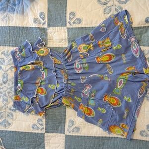 80s Malibu Barbie Comfy Cotton Beach Romper Swim Coverup Srapless Playsuit Small